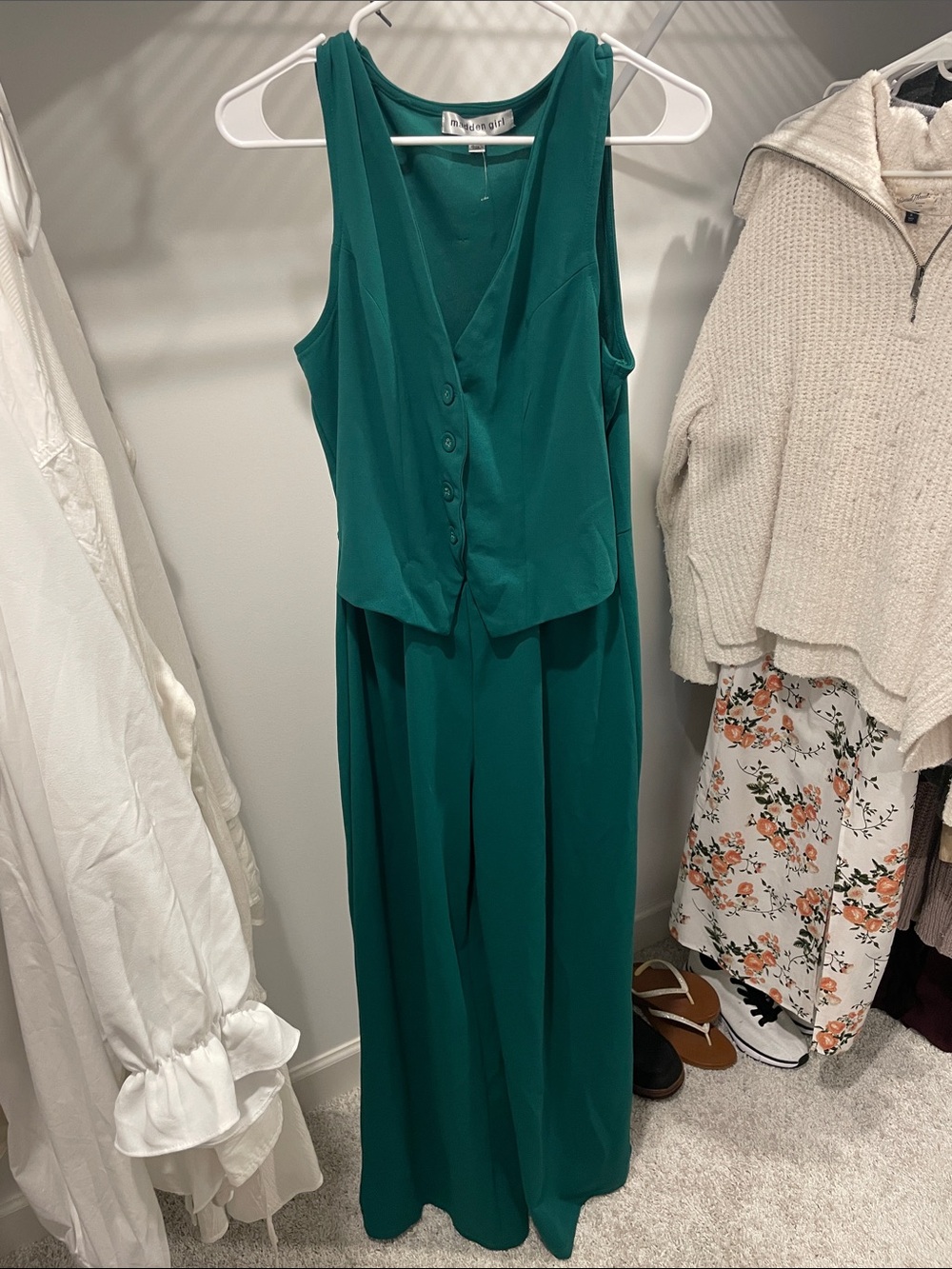 Madden Girl Teal Sleeveless Jumpsuit Size XL